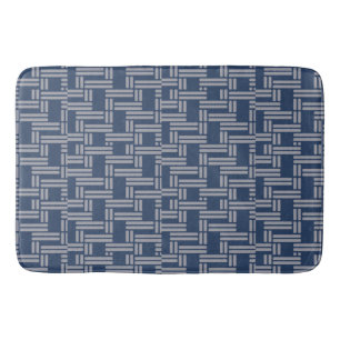 Blue Grått Weave Mönster Japansk Stil Bath Badrumsmatta