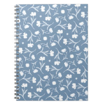 Blue Grått White Liberty Blommönster Elegant Pop