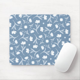 Blue Grått White Liberty Blommönster Elegant Pop Musmatta