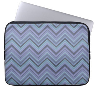 Blue-grått zigzag rand laptop sleeve