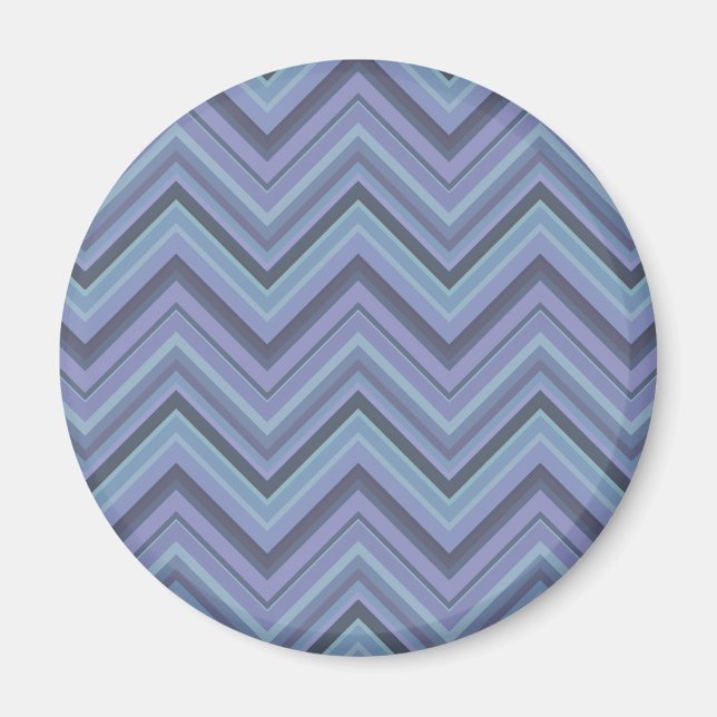 Blue-grått zigzag rand magnet (Framsidan)