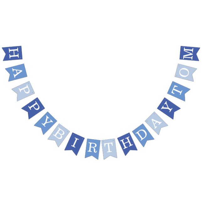 Blue Grattis på födelsedagen 3 Brev Namn Boy Man T Vimplar (Alla)