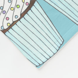 Blue Grattis på födelsedagen Cuptårta Cake Sprinkl Fleecefilt