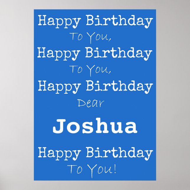 Blue Grattis på födelsedagen Poster (Framsidan)