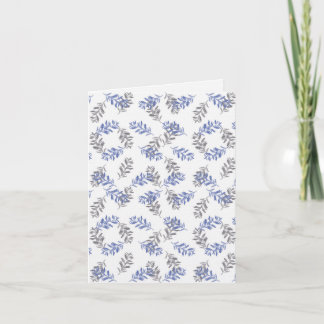Blue & Gray Botanical Watercolor Pattern Tack Kort