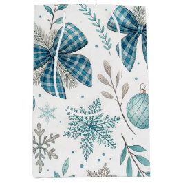 BLUE & GRAY CHRISTMAS BALLS & BOWS