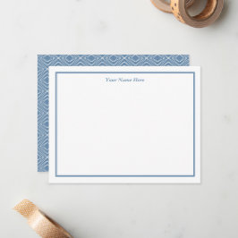 Blue Gray Geometrical Design Personal Note Card Anteckningskort