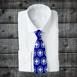 Blue Greece Emblem mode Tie, Grekiska Flagga Slips