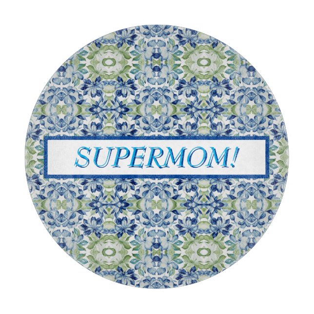 Blue Greem BOHO Blommönster (Framsidan)