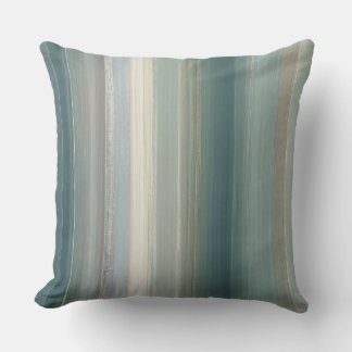 Blue Green Abstract Coastal Stripe Kudde