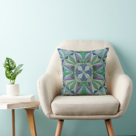 blue green accents kudde