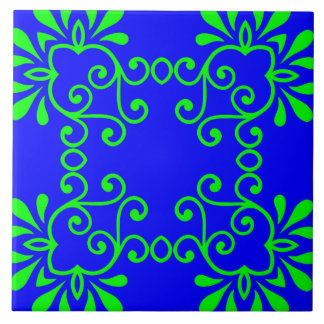 Blue & Green Ceramic Tile Kakelplatta