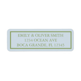 Blue Green Floral Watercolor Wedding  Returadress Etikett