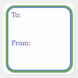 Blue & Green Gift Sticker Fyrkantigt Klistermärke