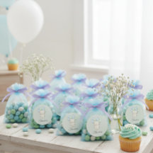 Blue & Green Watercolor Teddy Bear Baby Shower