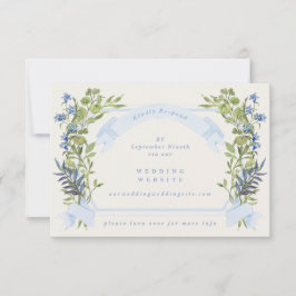 blue greenery crest website QR CODE wedding RSVP Inbjudningar