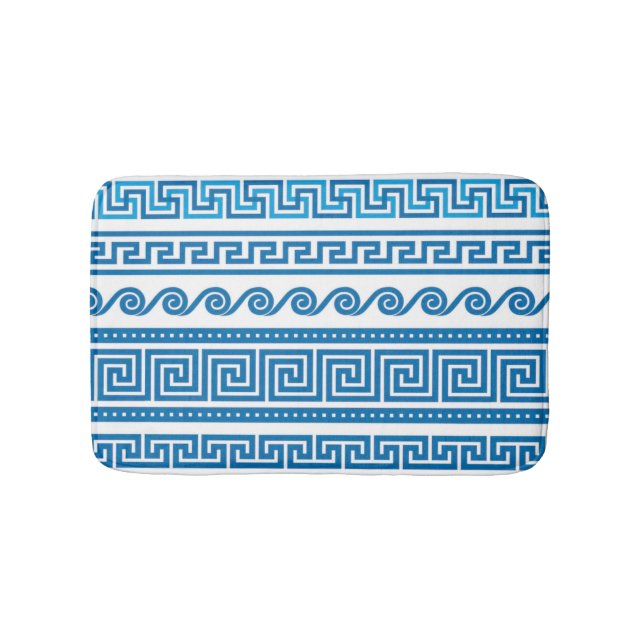 Blue Grekiska Nyckel Bath Mat Badrumsmatta (Framsidan)
