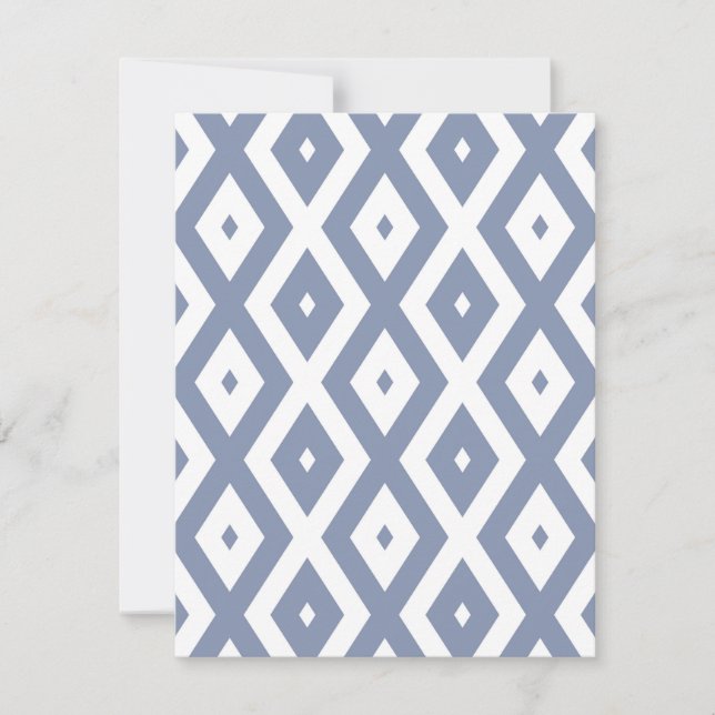 Blue grey and white diamond pattern OSA kort (Framsida)