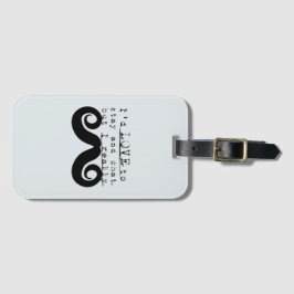 Blue Grey Black Funny Humor I Mustache Bagagebricka