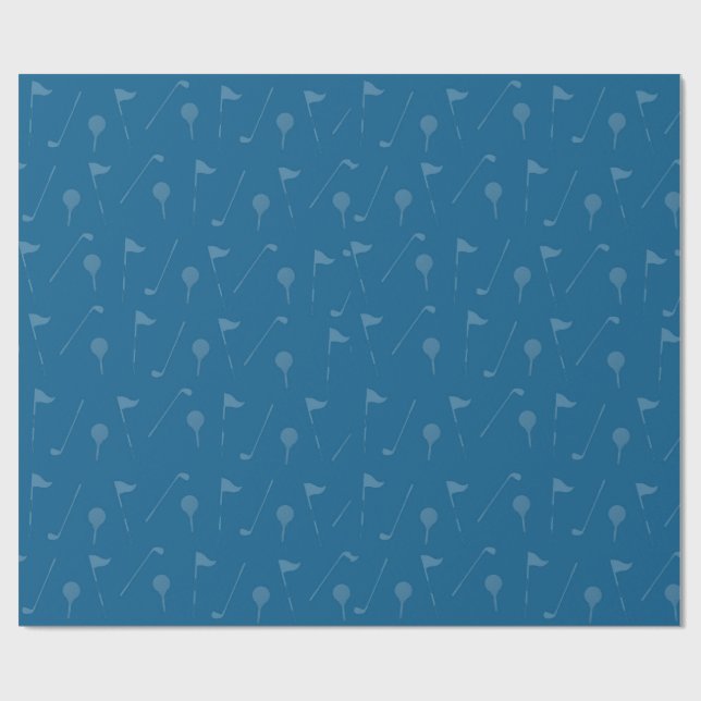 Blue Grey Golf Ball Pattern Wrapping Paper Presentpapper (Platt)