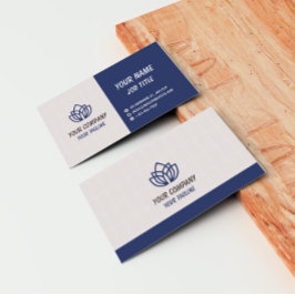Blue Grey Minimalist Modern Company Logo Visitkort