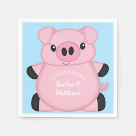 Blue Gris Baby Shower Pappersservett