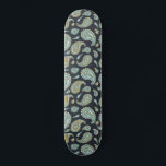 Blue Grönt Black Mönster Mini Skateboard Bräda 18,5 Cm<br><div class="desc">En vintage retro boho paisley mönster royal blue grönt och svart skateboard. Kute och vismisk.</div>