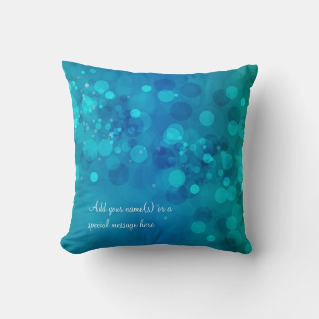 Blue Grönt Bokeh American MoJo Pillow Kudde (Framsida)