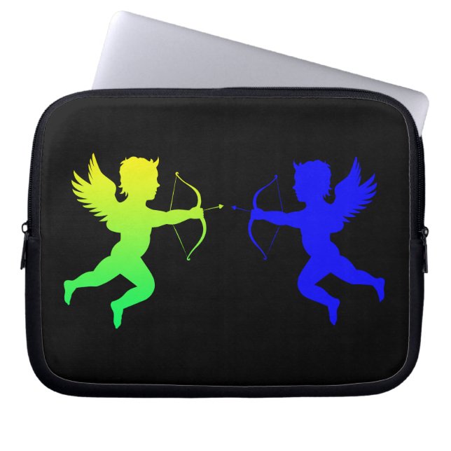 Blue Grönt Boy Angles Neoprene Laptop sleeve (Framsidan)