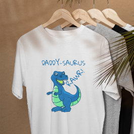 Blue Grönt Dinosaur Birthday pappa of Birthday Boy T Shirt