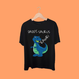Blue Grönt Dinosaur Birthday pappa of Birthday Boy T Shirt