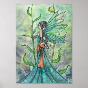 Blue Grönt Garden Fairy Art by Molly Harrison Poster
