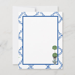 Blue Grönt Ivy Lattice Topiary Ginger Burk Burk Anteckningskort