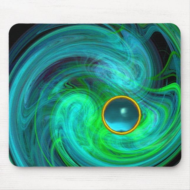 BLUE GRÖNT LIGHT VORTEX MED AQUAMARINE GEMSTONE MUSMATTA (Framsidan)