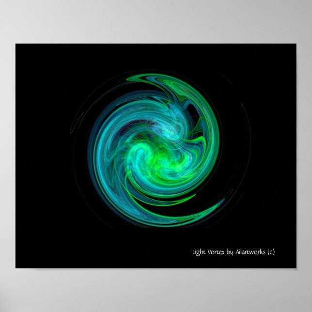 BLUE GRÖNT LIGHT VORTEX POSTER (Framsidan)