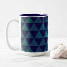 Blue Grönt Mandala Geometric Triangle Mönster