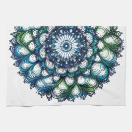 Blue Grönt Medallion - Abstrakt Kökshandduk