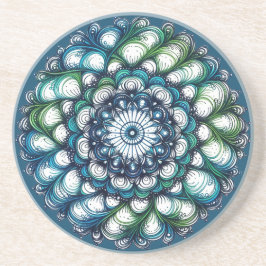 Blue Grönt Medallion - Abstrakt Underlägg