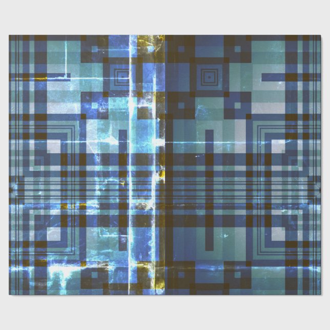 Blue grönt Mönster Presentpapper (Seam)
