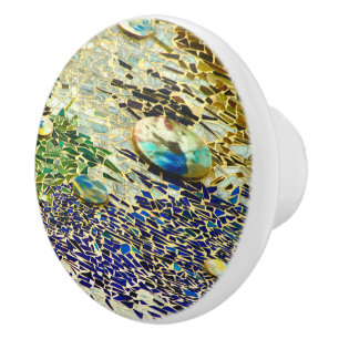Blue Grönt Mosaic Knopp