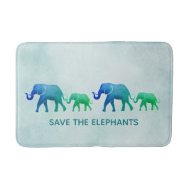 Blue Grönt Ombre Elephants Bath Mat Badrumsmatta