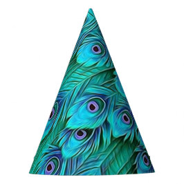 Blue Grönt Peacock Party Hat