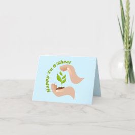Blue Grönt Planting Lycklig Tu B'shvat / Bishvat Helgkort