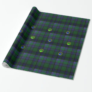 BLUE GRÖNT SCOTTISH TARTAN,SAPPHIRE EMERALD GEMS PRESENTPAPPER