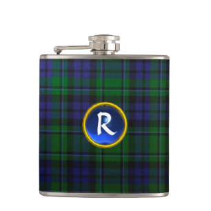 BLUE GRÖNT SCOTTISH TARTAN SAPPHIRE GEM MONOGRAM FICKPLUNTA