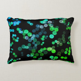 Blue Grönt Seagreen Abstrakt Bubble Mönster Prydnadskudde