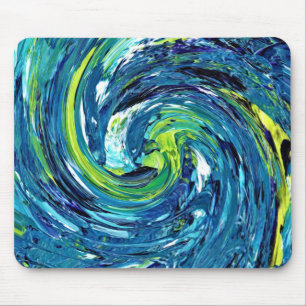 Blue Grönt Swirl Gel Mousepad Musmatta