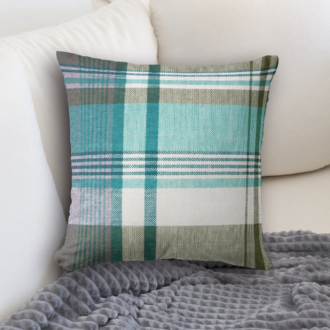 Blue Grönt Tartan Play Pillow Kudde (Skapare uppladdad)
