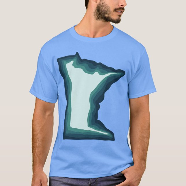 Blue Grönt Teal Minnesota T Shirt (Framsida)