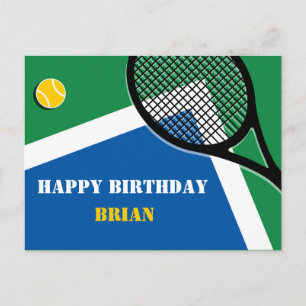 🎾 Blue-grönt tennis court anpassade Postcard Vykort